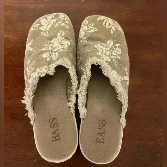Bass canvas slip on mules Leshia print shoes size 7.5 - Picture 3 of 10